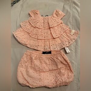 7 For All Mankind Baby Eyelet Top & Bloomer Set - 3-6 Months (NWT)